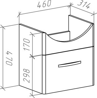 Тумба под раковину Bellezza Анкона 50см белый 00000006126